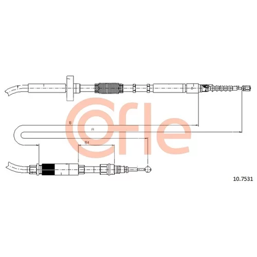Ťažné lanko parkovacej brzdy COFLE 10.7531
