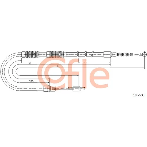 Ťažné lanko parkovacej brzdy 10.7533 /COFLE/