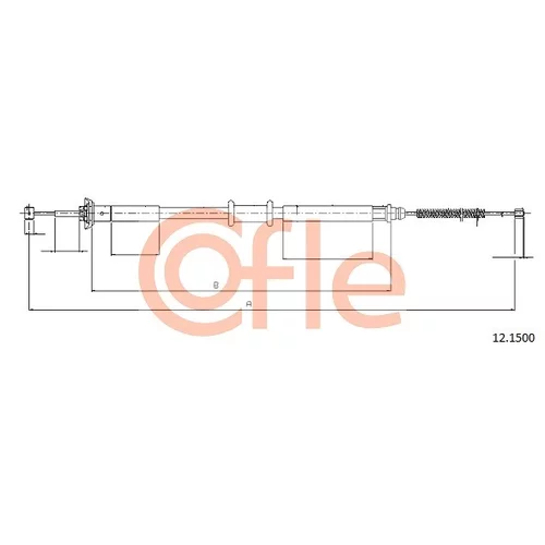 Ťažné lanko parkovacej brzdy COFLE 12.1500