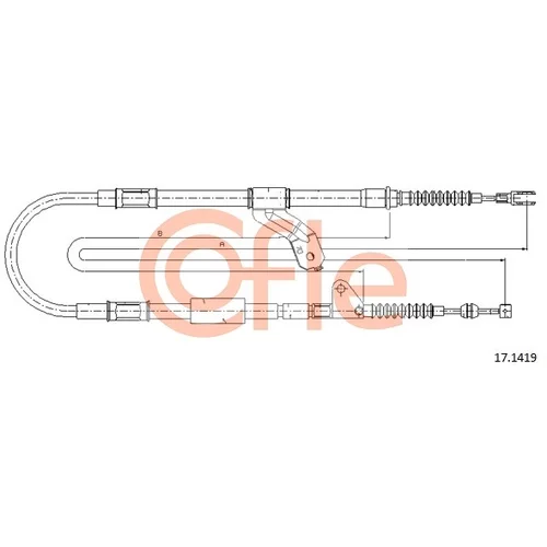 Ťažné lanko parkovacej brzdy COFLE 17.1419