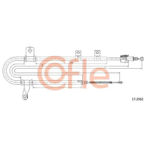 Ťažné lanko parkovacej brzdy COFLE 17.2562