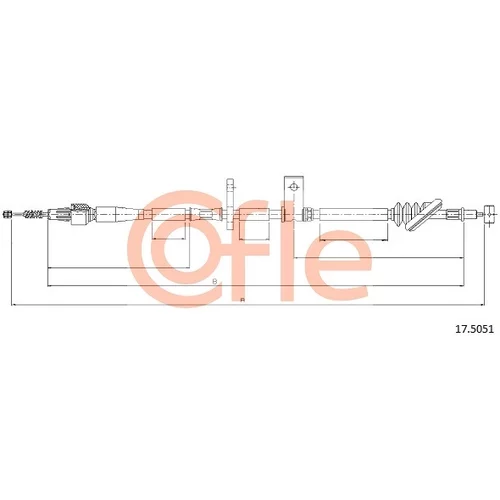 Ťažné lanko parkovacej brzdy COFLE 17.5051