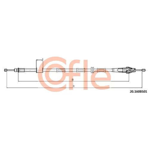 Ťažné lanko parkovacej brzdy COFLE 20.160B501
