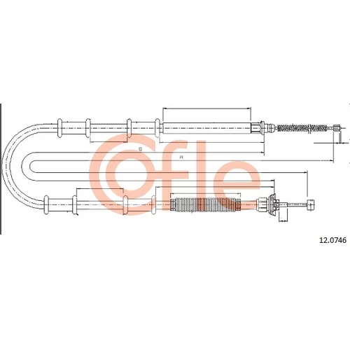 Ťažné lanko parkovacej brzdy COFLE 12.0746