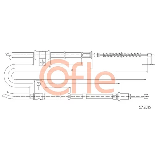 Ťažné lanko parkovacej brzdy COFLE 17.2035