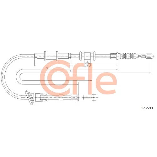 Ťažné lanko parkovacej brzdy COFLE 17.2211