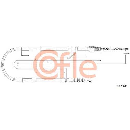 Ťažné lanko parkovacej brzdy COFLE 17.2283