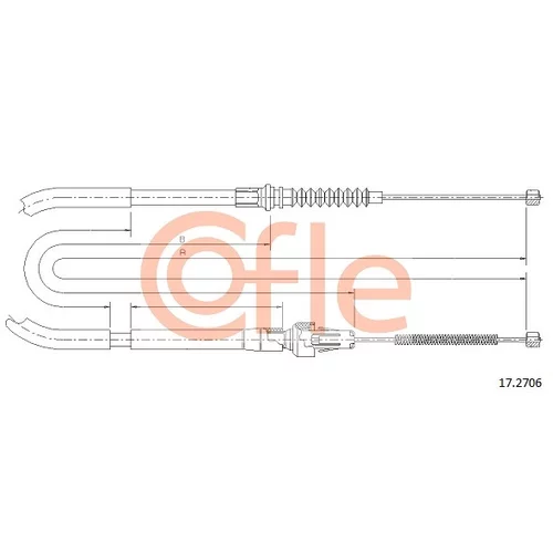 Ťažné lanko parkovacej brzdy COFLE 17.2706