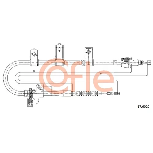 Ťažné lanko parkovacej brzdy COFLE 17.6020