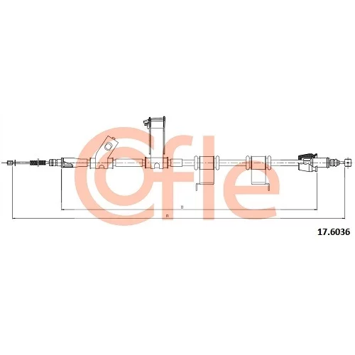 Ťažné lanko parkovacej brzdy COFLE 17.6036