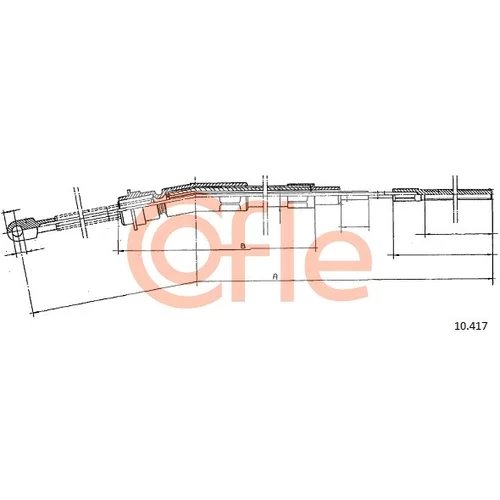 Ťažné lanko parkovacej brzdy COFLE 10.417