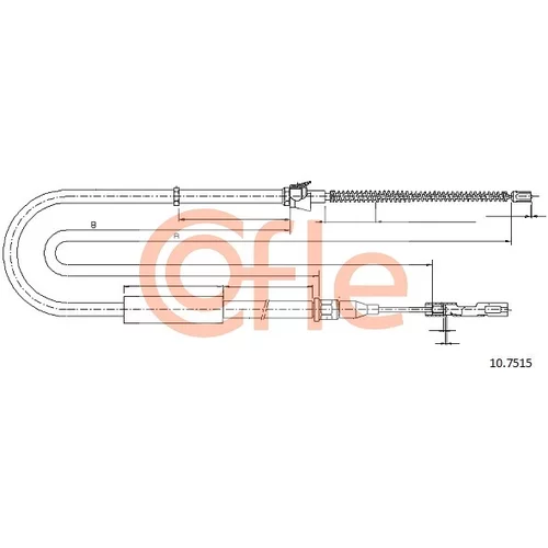 Ťažné lanko parkovacej brzdy COFLE 10.7515