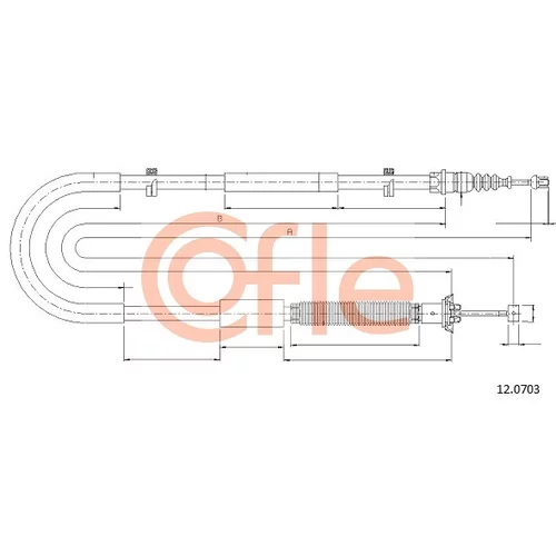 Ťažné lanko parkovacej brzdy COFLE 12.0703