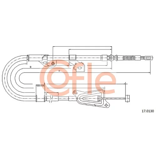 Ťažné lanko parkovacej brzdy COFLE 17.0130