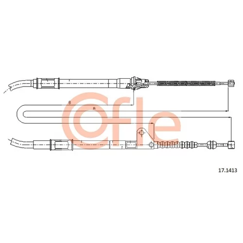 Ťažné lanko parkovacej brzdy COFLE 17.1413