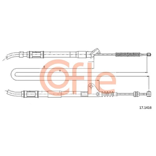 Ťažné lanko parkovacej brzdy 17.1416 /COFLE/