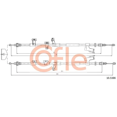 Ťažné lanko parkovacej brzdy COFLE 10.5386