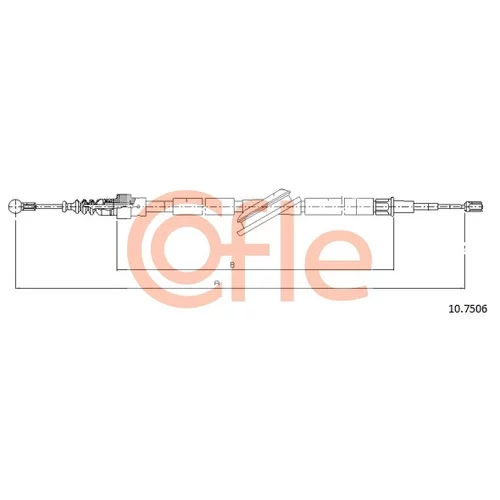 Ťažné lanko parkovacej brzdy COFLE 10.7506