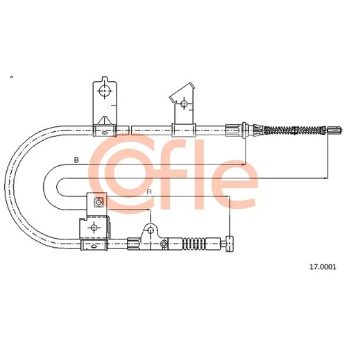 Ťažné lanko parkovacej brzdy COFLE 17.0001