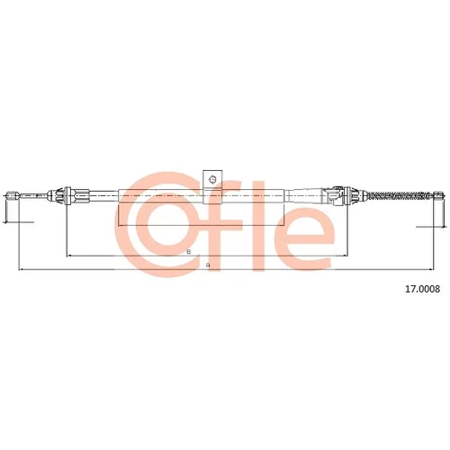 Ťažné lanko parkovacej brzdy 17.0008 /COFLE/