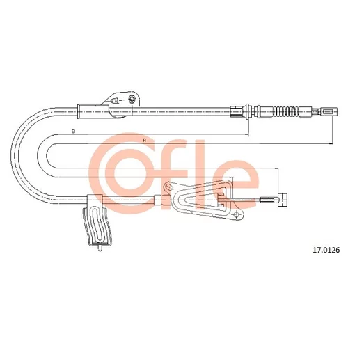 Ťažné lanko parkovacej brzdy COFLE 17.0126