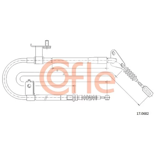 Ťažné lanko parkovacej brzdy 17.0682 /COFLE/