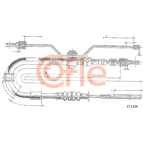 Ťažné lanko parkovacej brzdy COFLE 17.1236