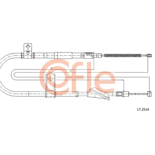 Ťažné lanko parkovacej brzdy COFLE 17.2514