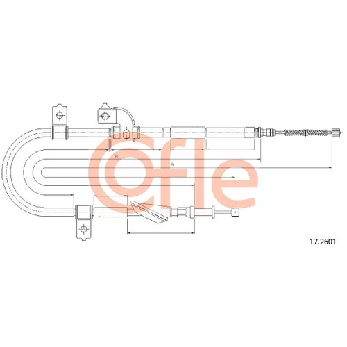 Ťažné lanko parkovacej brzdy COFLE 17.2601