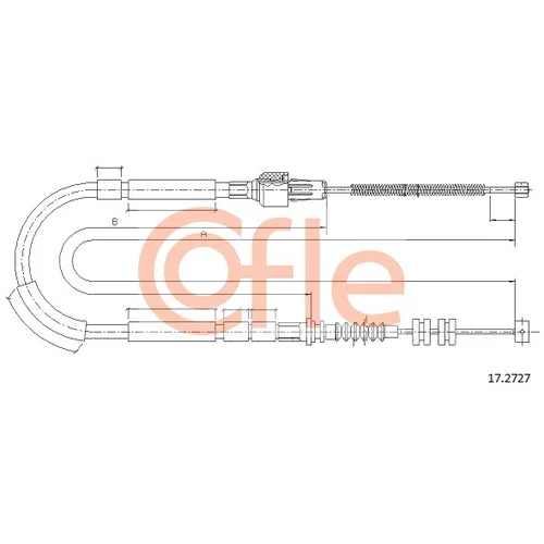 Ťažné lanko parkovacej brzdy COFLE 17.2727