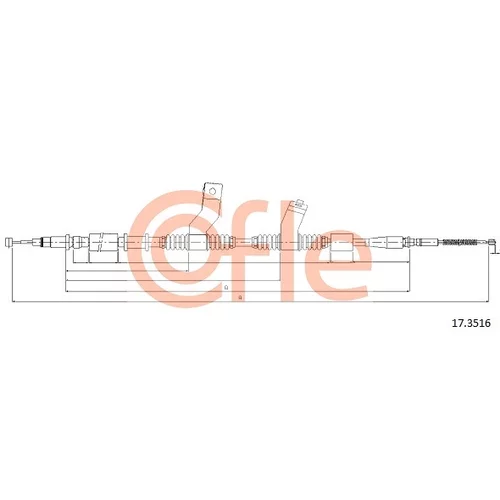 Ťažné lanko parkovacej brzdy COFLE 17.3516