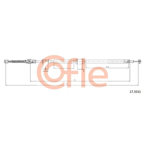 Ťažné lanko parkovacej brzdy 17.3531 /COFLE/
