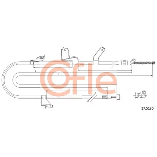 Ťažné lanko parkovacej brzdy COFLE 17.5130