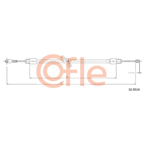 Ťažné lanko parkovacej brzdy COFLE 92.10.9514