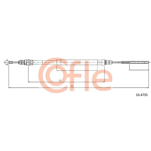 Ťažné lanko parkovacej brzdy COFLE 10.4735