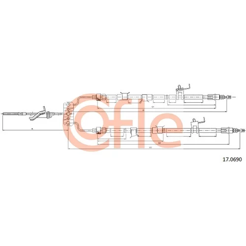Ťažné lanko parkovacej brzdy COFLE 17.0690