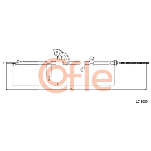 Ťažné lanko parkovacej brzdy COFLE 17.1080