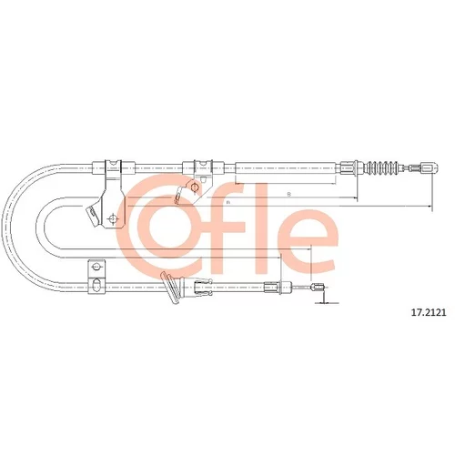 Ťažné lanko parkovacej brzdy COFLE 17.2121