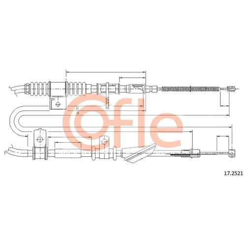 Ťažné lanko parkovacej brzdy COFLE 17.2521