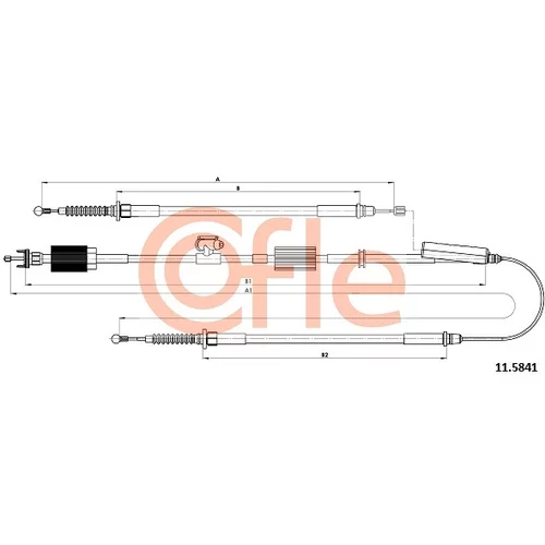 Ťažné lanko parkovacej brzdy COFLE 92.11.5841