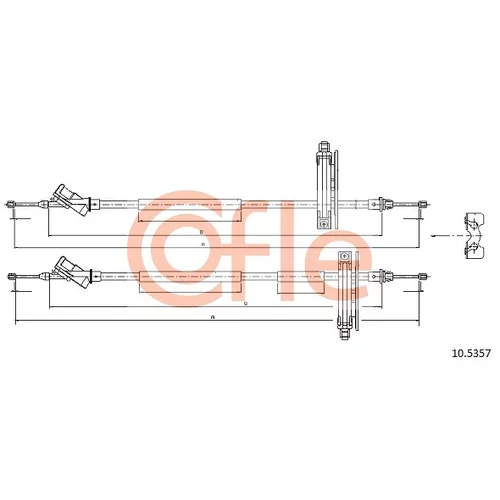 Ťažné lanko parkovacej brzdy COFLE 10.5357