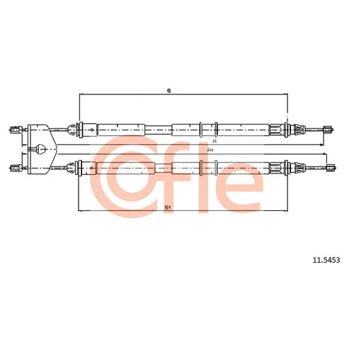 Ťažné lanko parkovacej brzdy COFLE 11.5453