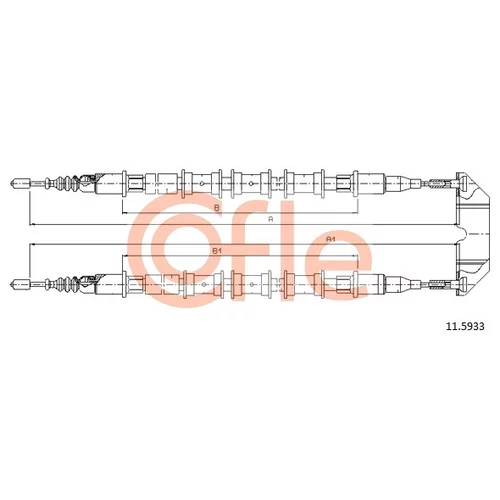 Ťažné lanko parkovacej brzdy COFLE 11.5933