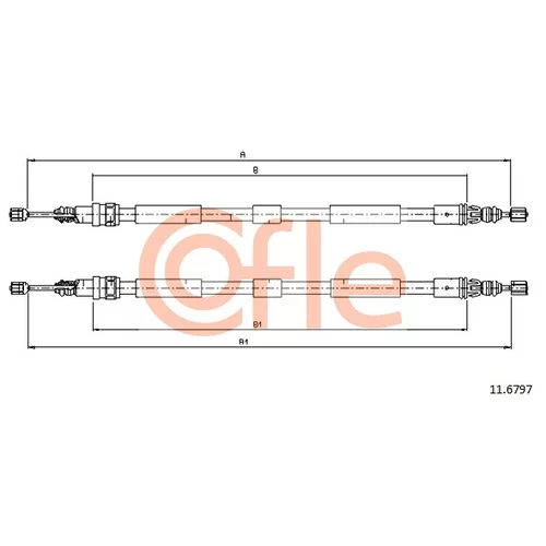 Ťažné lanko parkovacej brzdy COFLE 11.6797