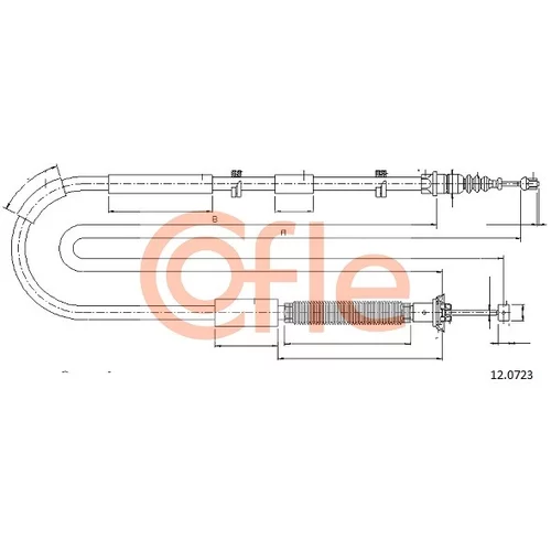 Ťažné lanko parkovacej brzdy COFLE 12.0723