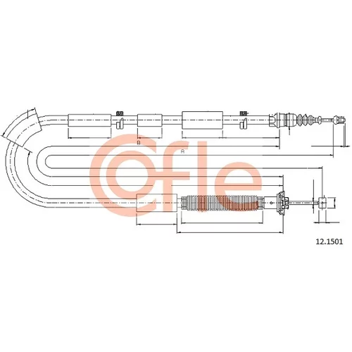 Ťažné lanko parkovacej brzdy COFLE 12.1501