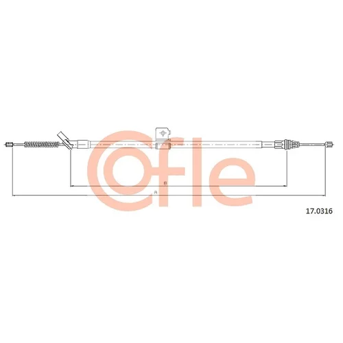 Ťažné lanko parkovacej brzdy COFLE 17.0316
