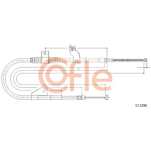 Ťažné lanko parkovacej brzdy COFLE 17.2290