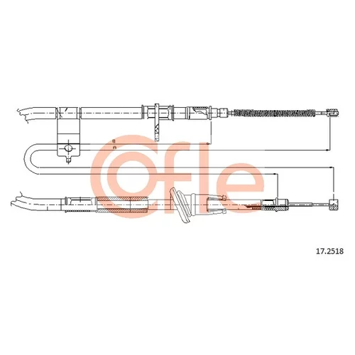 Ťažné lanko parkovacej brzdy COFLE 17.2518