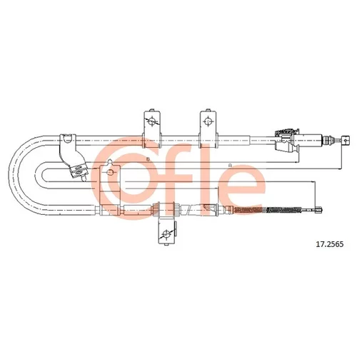 Ťažné lanko parkovacej brzdy COFLE 17.2565